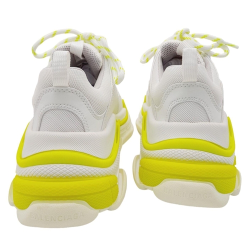 150 - A Pair of Balenciaga White and Neon Green/Yellow Triple S Trainers. Size UK 4.5/Europe 37/US 6.5. In... 