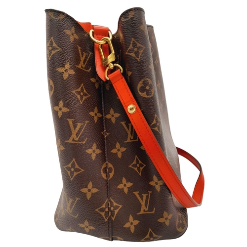 277 - A Louis Vuitton Neonoe Shoulder Bag. Monogram coated canvas exterior with gold-toned hardware, remov... 