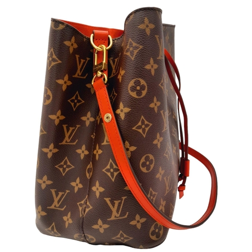 277 - A Louis Vuitton Neonoe Shoulder Bag. Monogram coated canvas exterior with gold-toned hardware, remov... 