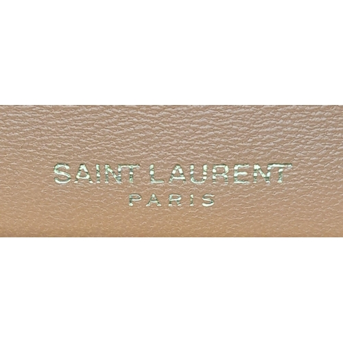 312 - A Saint Laurent Brown Satchels Babylone Bag. Calfskin leather exterior with gold-toned hardware, lea... 