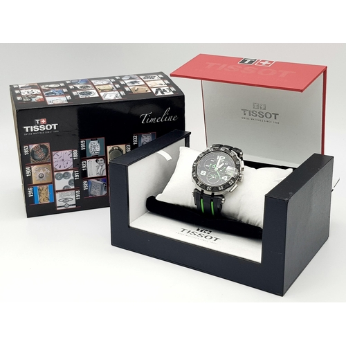 401 - A Tissot Nicky Haden 69 Chronograph Limited Edition Watch. 
Black and green rubber strap. Stainless ... 