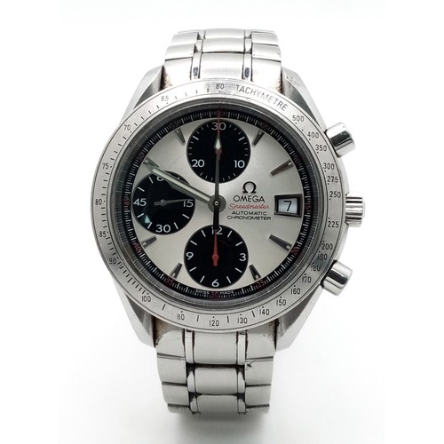 58 - An Omega Seamaster Automatic Chronograph Gents Watch. Stainless steel bracelet and case - 40mm. Silv... 