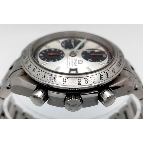 58 - An Omega Seamaster Automatic Chronograph Gents Watch. Stainless steel bracelet and case - 40mm. Silv... 