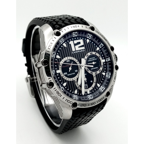 509 - A Chopard Classic Racing Superfast Automatic Chronograph Gents Watch. Black rubber strap. Stainless ... 