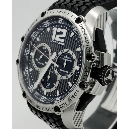 509 - A Chopard Classic Racing Superfast Automatic Chronograph Gents Watch. Black rubber strap. Stainless ... 