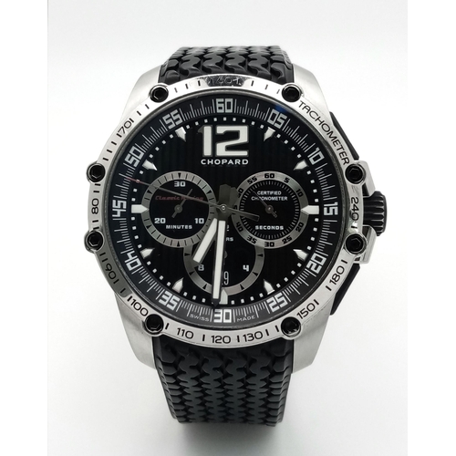 509 - A Chopard Classic Racing Superfast Automatic Chronograph Gents Watch. Black rubber strap. Stainless ... 