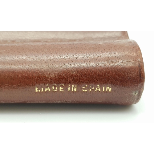 539 - Vintage Leather Cigar Case in lovely condition, together with vintage Cigar Piercer.