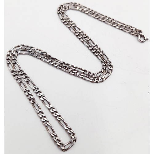 553 - Italian SILVER FIGARO CHAIN NECKLACE. 45 cm.