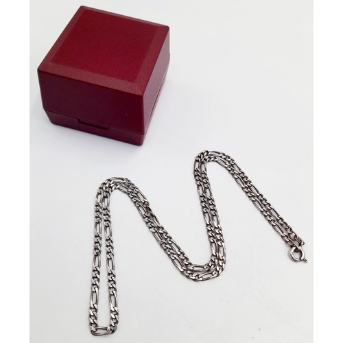 553 - Italian SILVER FIGARO CHAIN NECKLACE. 45 cm.