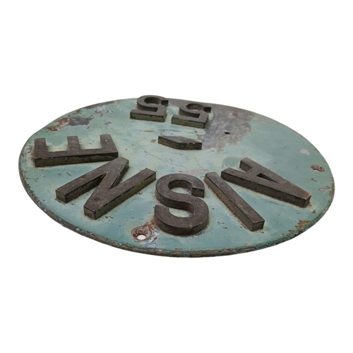 578 - A Very Rare Heavy Cast Metal Original WW2 French Tunnel Sign. 30cm Diameter. From a WW2 Collector De... 