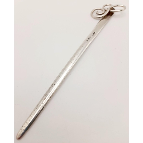 1704 - A HALLMRKED SILVER LETTER OPENER.   25.2gms   16cms