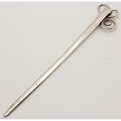 1704 - A HALLMRKED SILVER LETTER OPENER.   25.2gms   16cms