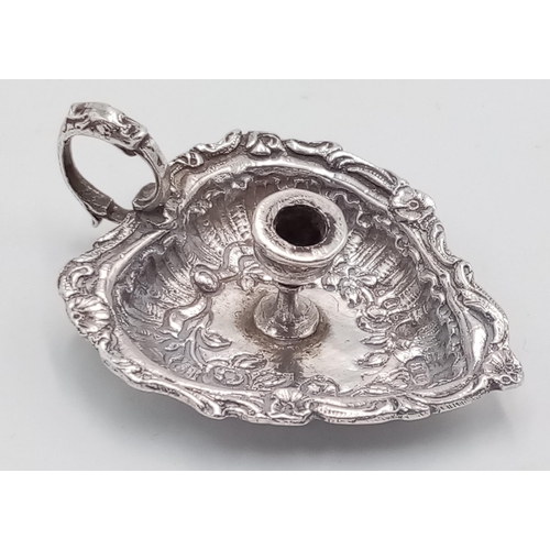 1701 - A Sterling Silver Miniature Candle Holder. London hallmarks, 
5cm. 11.5g