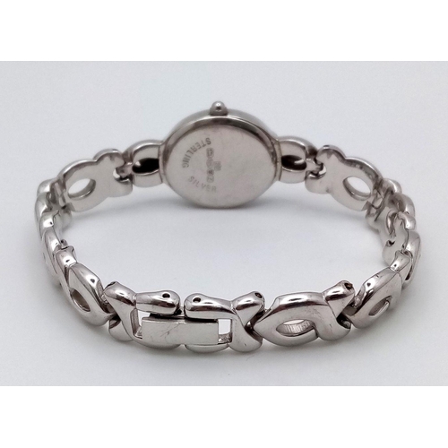 1165 - A Hallmarked 1999 Sterling Silver Ladies Bracelet Watch by Rotary. 20mm Including Crown. 35.16 Grams... 