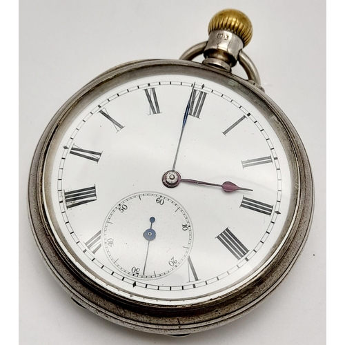 1102 - An Antique London Hallmarked 1886/7 Silver Manual Wind Pocket Watch. Subsidiary Dial, Working Order.... 