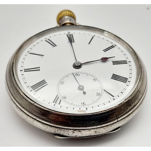 1102 - An Antique London Hallmarked 1886/7 Silver Manual Wind Pocket Watch. Subsidiary Dial, Working Order.... 