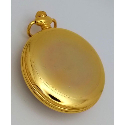 1081 - Gold- Plated Quartz Pocket Watch with Egyptian Pharaoh Image. 50mm Case Size, in its original presen... 