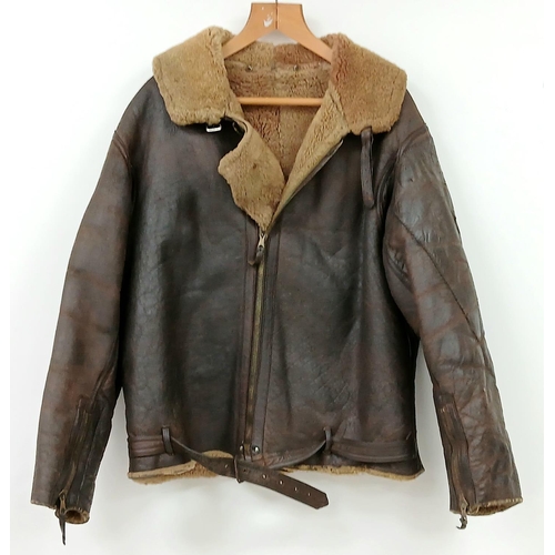 1290 - An Original WW2 RAF Sheepskin and Leather Flying Jacket Size Large/Extra Large. From a WW2 Collector... 