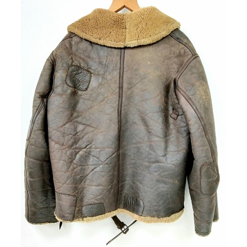 1290 - An Original WW2 RAF Sheepskin and Leather Flying Jacket Size Large/Extra Large. From a WW2 Collector... 