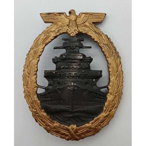 100 - WW2 German High Seas Badge. Awarded for service to the crews of the High Seas Fleet consisting mainl... 