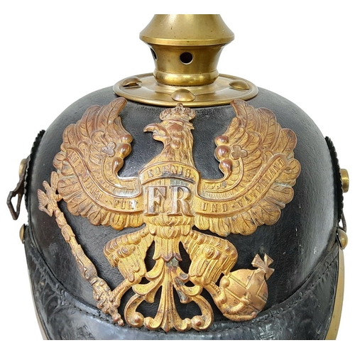 124 - 3rd Reich WW1 Imperial German 1895 Model Enlisted Man Pickelhaube. Complete with chinstrap mounts an... 