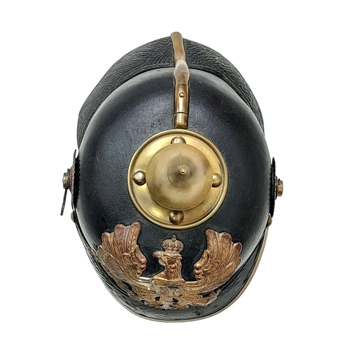 124 - 3rd Reich WW1 Imperial German 1895 Model Enlisted Man Pickelhaube. Complete with chinstrap mounts an... 