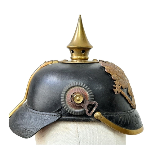 124 - 3rd Reich WW1 Imperial German 1895 Model Enlisted Man Pickelhaube. Complete with chinstrap mounts an... 