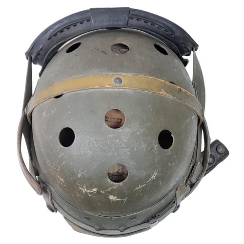 13 - WW2 US M1938 Tank Helmet. Made by Rawlings who made and still make Baseball gloves and helmets today... 