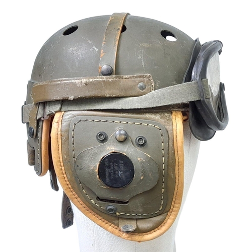 13 - WW2 US M1938 Tank Helmet. Made by Rawlings who made and still make Baseball gloves and helmets today... 