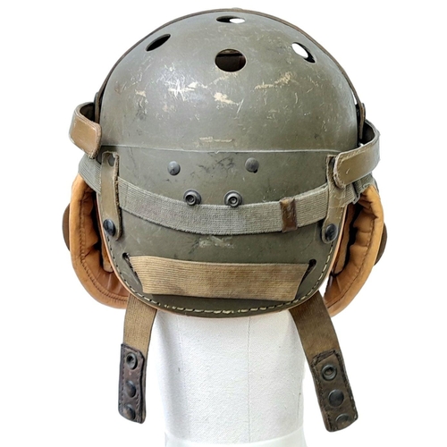 13 - WW2 US M1938 Tank Helmet. Made by Rawlings who made and still make Baseball gloves and helmets today... 