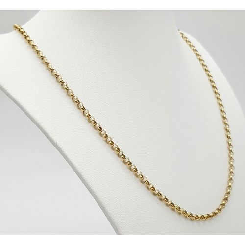 133 - Classic 9 carat GOLD BELCHER LINK NECKLACE. Long length at 50 cm. Nice heavy quality. 9.6 grams.