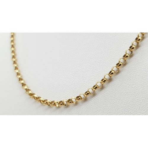 133 - Classic 9 carat GOLD BELCHER LINK NECKLACE. Long length at 50 cm. Nice heavy quality. 9.6 grams.