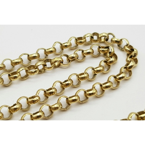 133 - Classic 9 carat GOLD BELCHER LINK NECKLACE. Long length at 50 cm. Nice heavy quality. 9.6 grams.