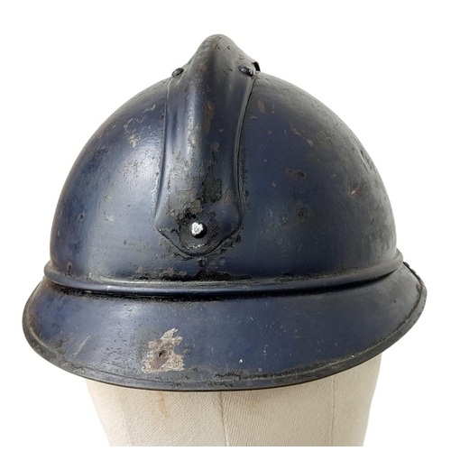 152 - French Mle 15 Adriane Helmet and liner with a 1st pattern WW1 American Volunteer Field Ambulance Bad... 