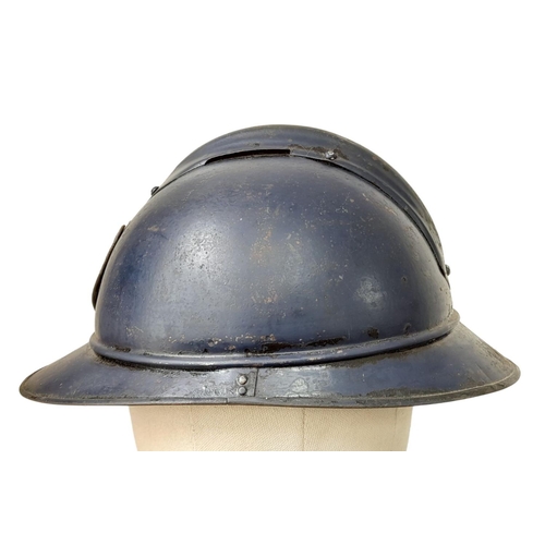 152 - French Mle 15 Adriane Helmet and liner with a 1st pattern WW1 American Volunteer Field Ambulance Bad... 