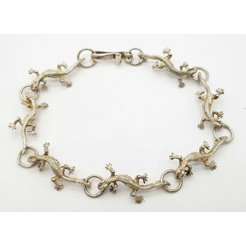 161 - Fully hallmarked SILVER SALAMANDER BRACELET. Beautiful condition. 20 cm.