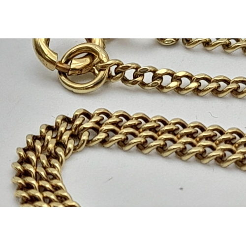 168 - 9 carat GOLD CHAIN  LINK NECKLACE. Long (55cm) slim style with full UK hallmark. 4.4 grams.