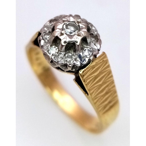 21 - Vintage hallmarked 18 carat GOLD and DIAMOND RING. Having DIAMONDS set in Cathedral Mount with beaut... 