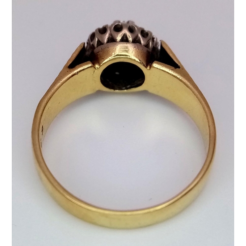 21 - Vintage hallmarked 18 carat GOLD and DIAMOND RING. Having DIAMONDS set in Cathedral Mount with beaut... 