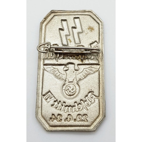 240 - Rare German 1934 Aufmarsch Abschnitt VI Tinnie Badge, for the nomination of Himmler as the head of t... 