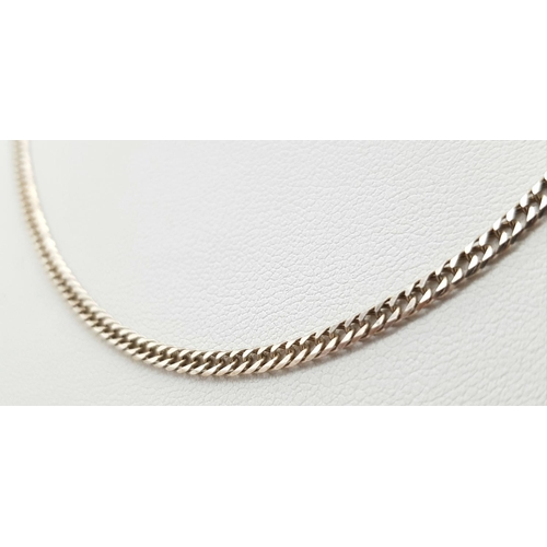 252 - Beautiful Slim SILVER CURB CHAIN NECKLACE. Longer length at 60 cm. Full UK hallmark.