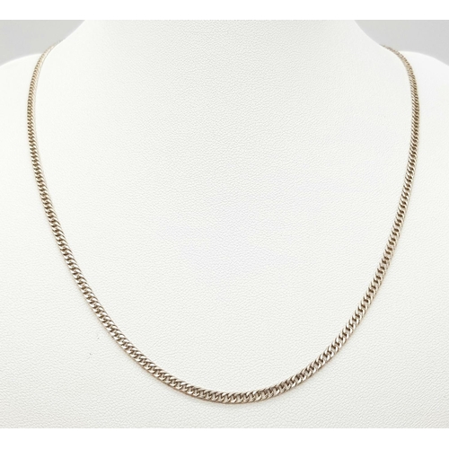 252 - Beautiful Slim SILVER CURB CHAIN NECKLACE. Longer length at 60 cm. Full UK hallmark.