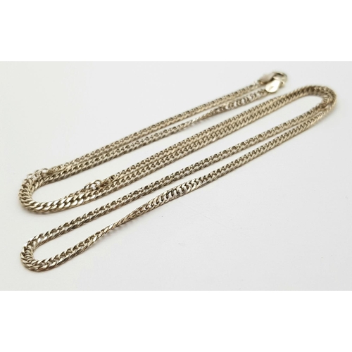 252 - Beautiful Slim SILVER CURB CHAIN NECKLACE. Longer length at 60 cm. Full UK hallmark.