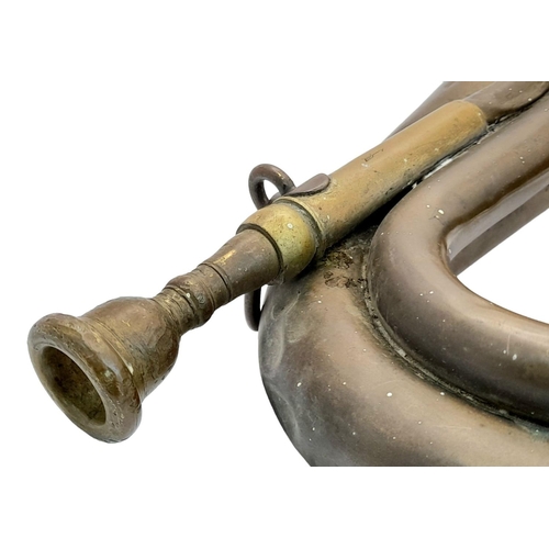 255 - WW1 Imperial German Infantry Bugle. A nice example with a couple of “been there” dents here and ther... 