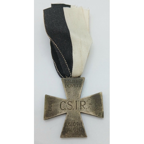 269 - Italian-Russian Expedition Cross Constructed of silvered zinc, the reverse bearing central engraved ... 