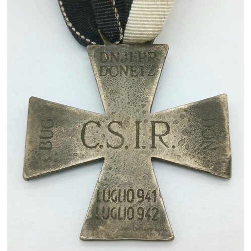 269 - Italian-Russian Expedition Cross Constructed of silvered zinc, the reverse bearing central engraved ... 