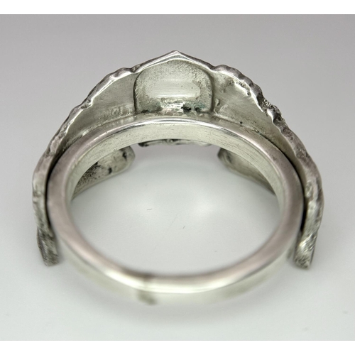 290 - WW2 US Theatre Made (South Pacific) Silver 9th Airforce Pilots Ring. UK Size “W” US Size 11.5.