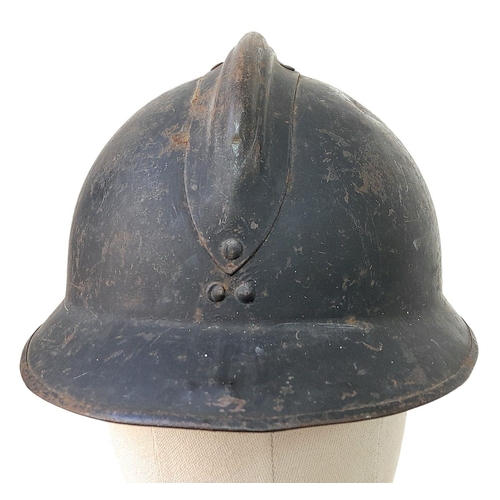 321 - WW2 French Milice Helmet with liner and badge, A French political paramilitary organisation who foug... 