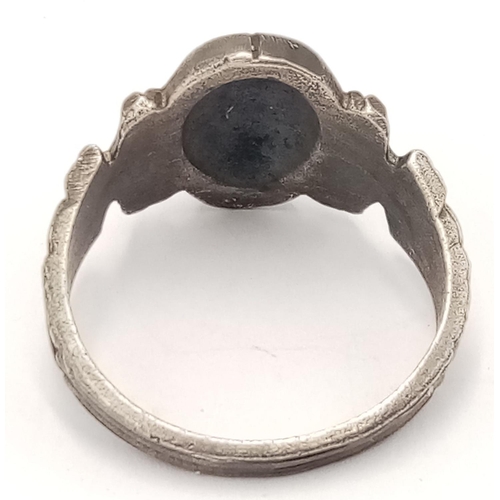 328 - Inter War Period Silver German Friekorps – Early SS Ring. UK Size “V” US Size 11.