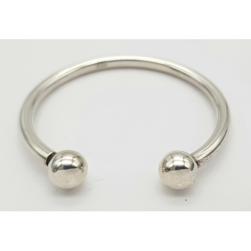 350 - BABIES SILVER TORQ BANGLE  (Christening?)  complete with gift box. Condition new and unworn.